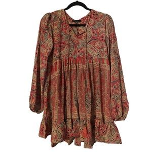 Long Sleeve Paisley Dress